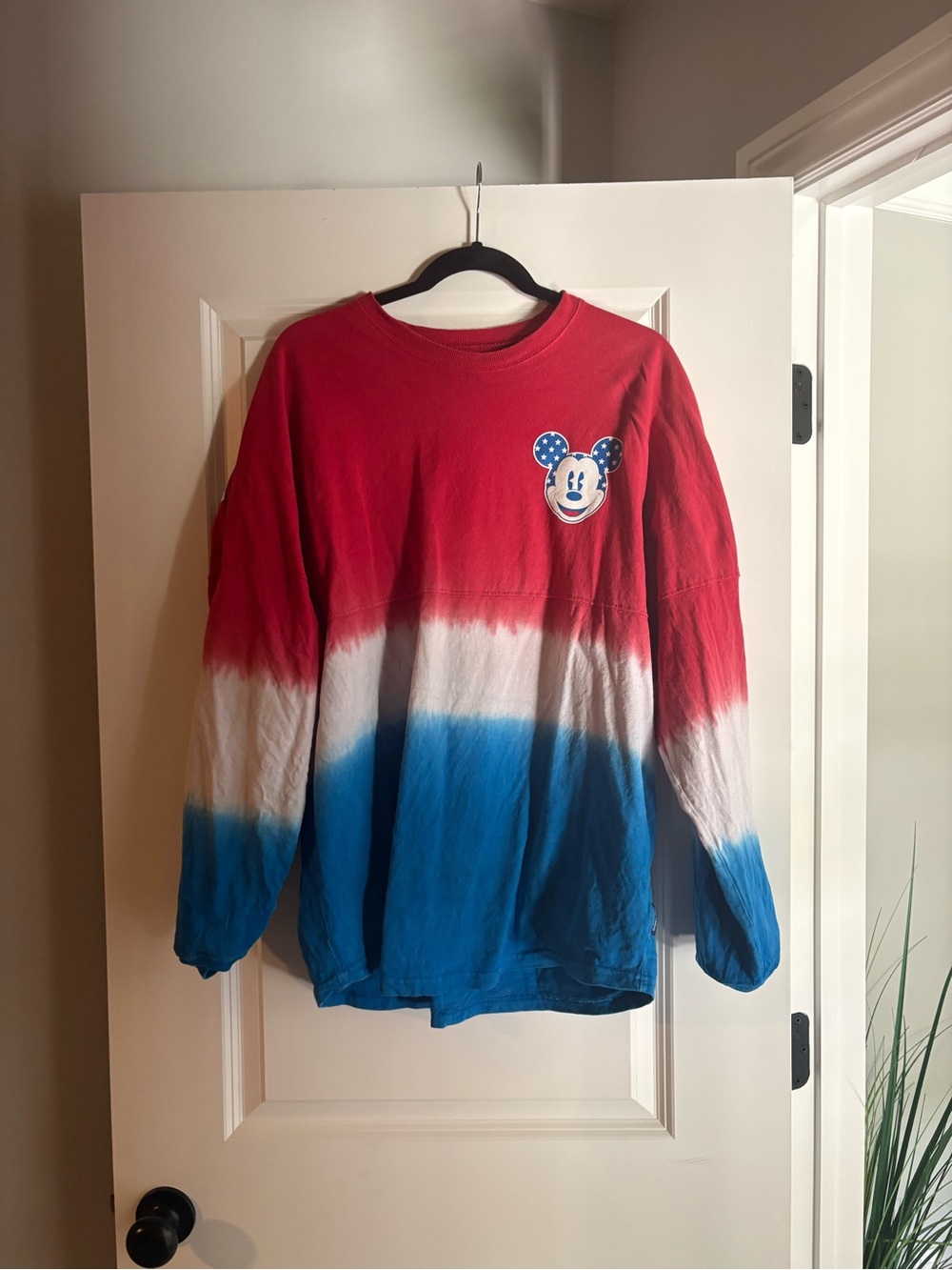 Disney Spirit Jersey Red White & Blue Long-Sleeve Tie-Dye Top